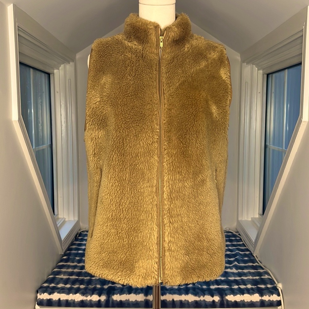 J Crew Plush Teddy Zip-Up Vest
